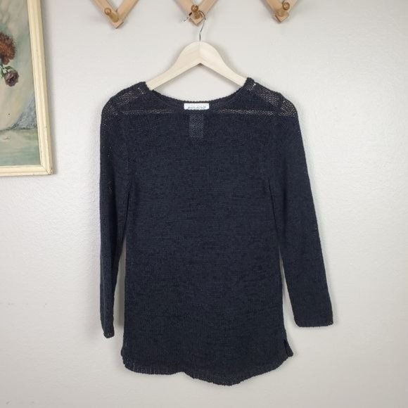 White Stag Sweaters - White Stag 90s loose weave black sweater acrylic M